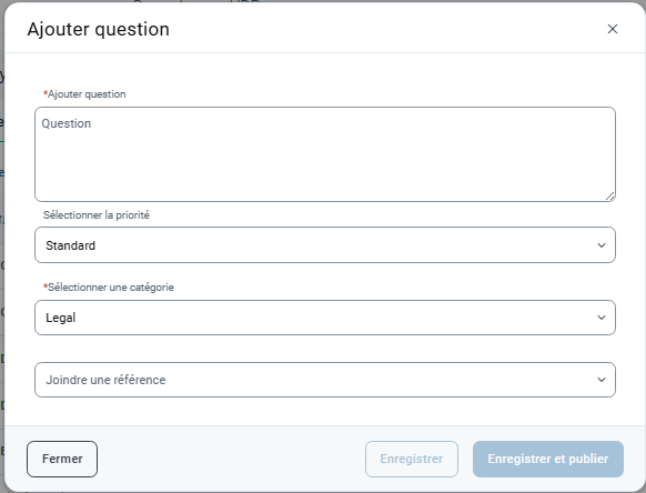 Entrez les détails de la question