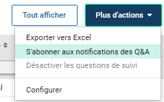 S'abonner aux notifications des Q&A