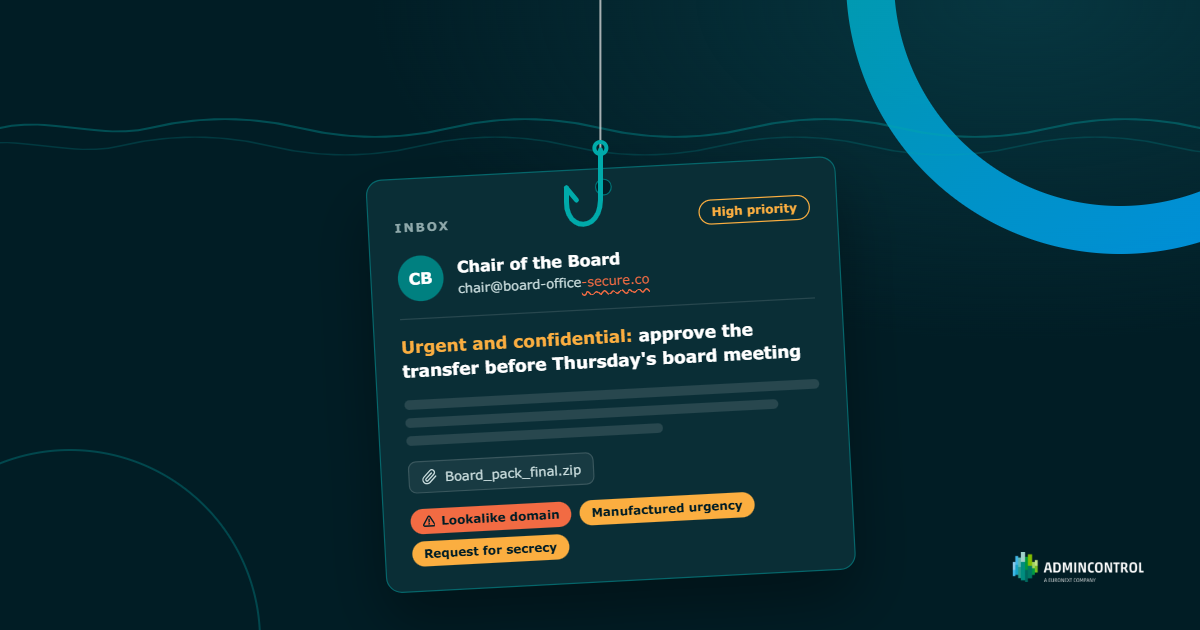 An ugent email hanging from a hook to represent phishing or whaling. 